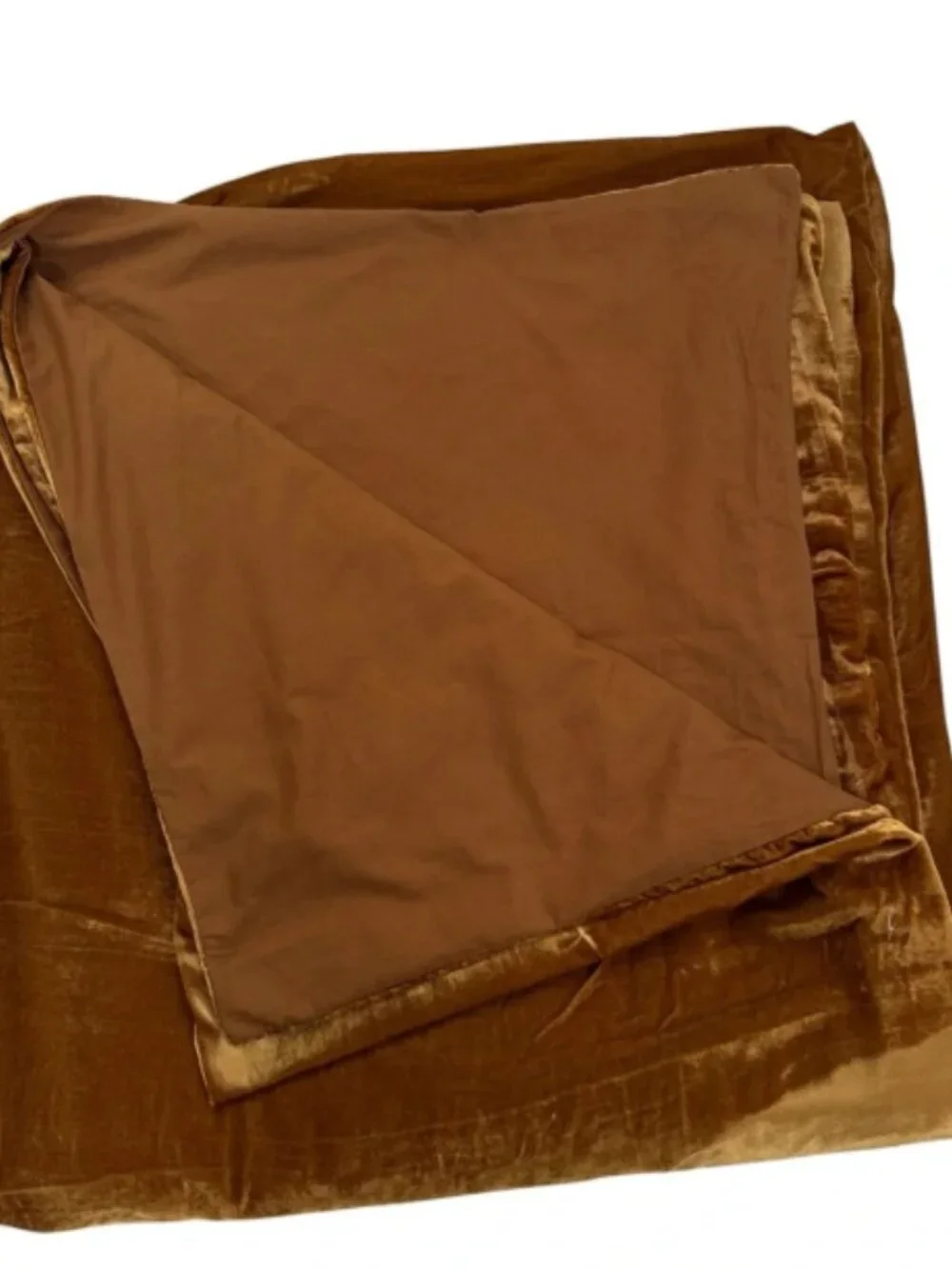 West Elm King Velvet Duvet Cover Bronze Brown Camel Earthy Warm Luxe Bedding